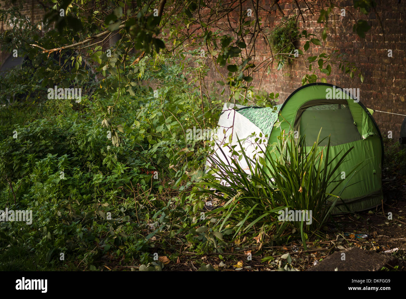 Shelter for a homeless person Stock Photo