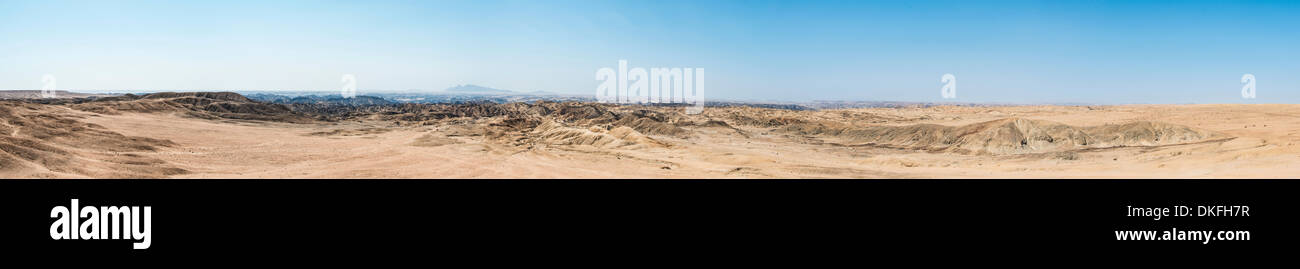 Moonscape "Moon Valley", furrowed by erosion rocky landscape, Namib-Naukluft Park, Namib Desert, Namibia Stock Photo
