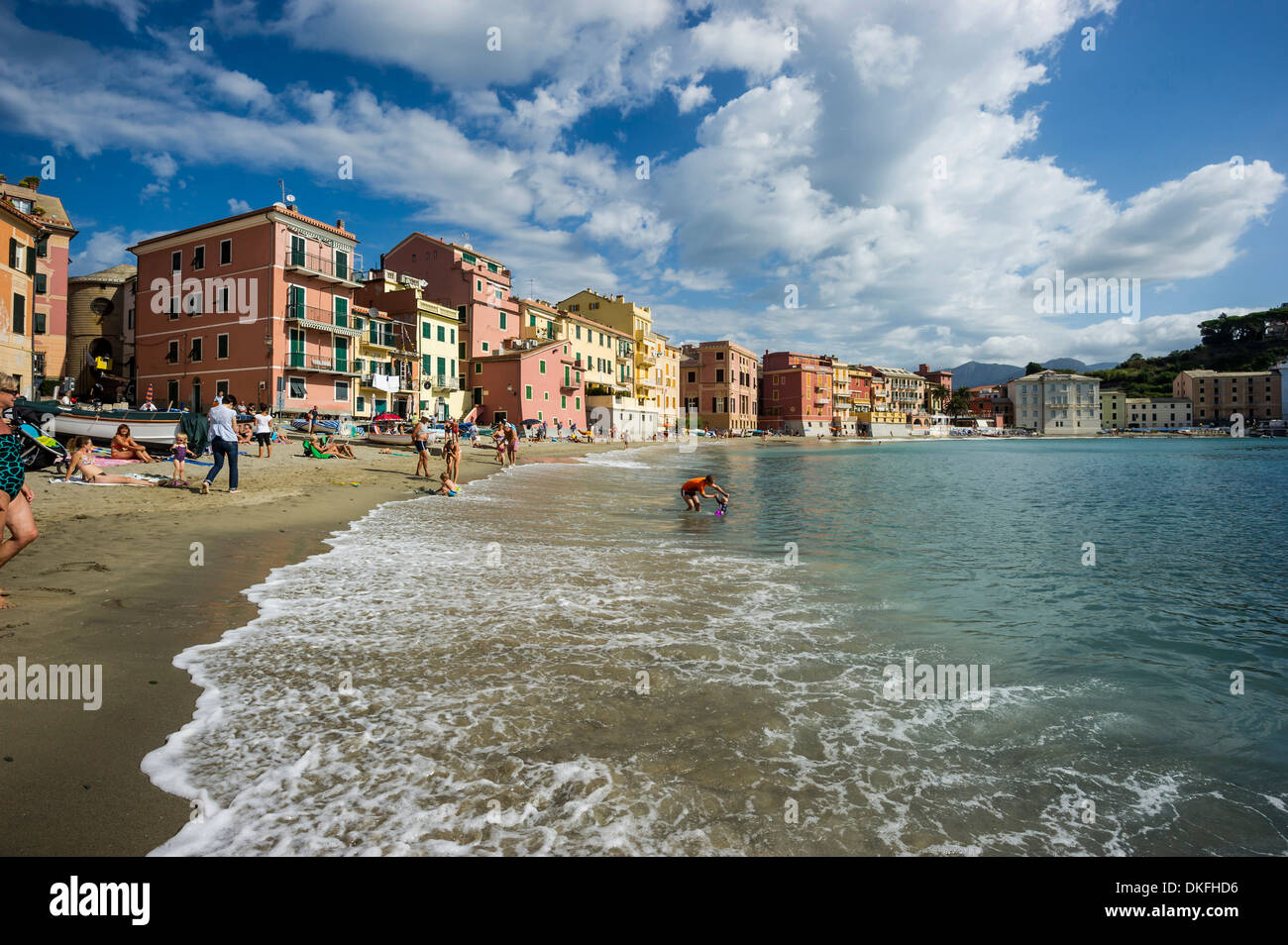 Beach Baia di Silenzio, Sestri Levante, Riviera di Levante, Genoa Province, Liguria, Italy Stock Photo
