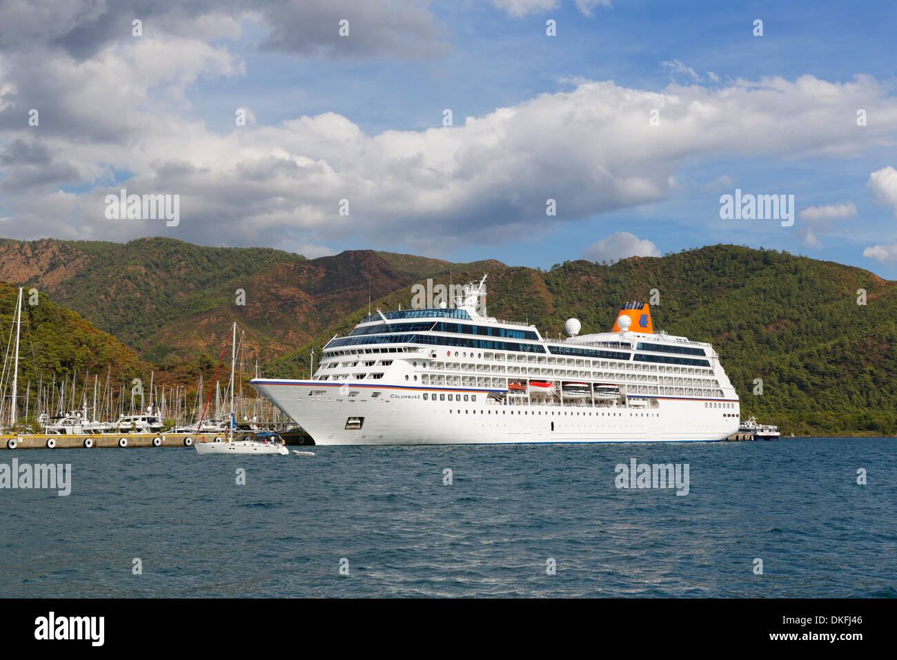 Cruise ship 'Columbus 2', Marmaris, Muğla Province, Aegean, Turkey Stock Photo