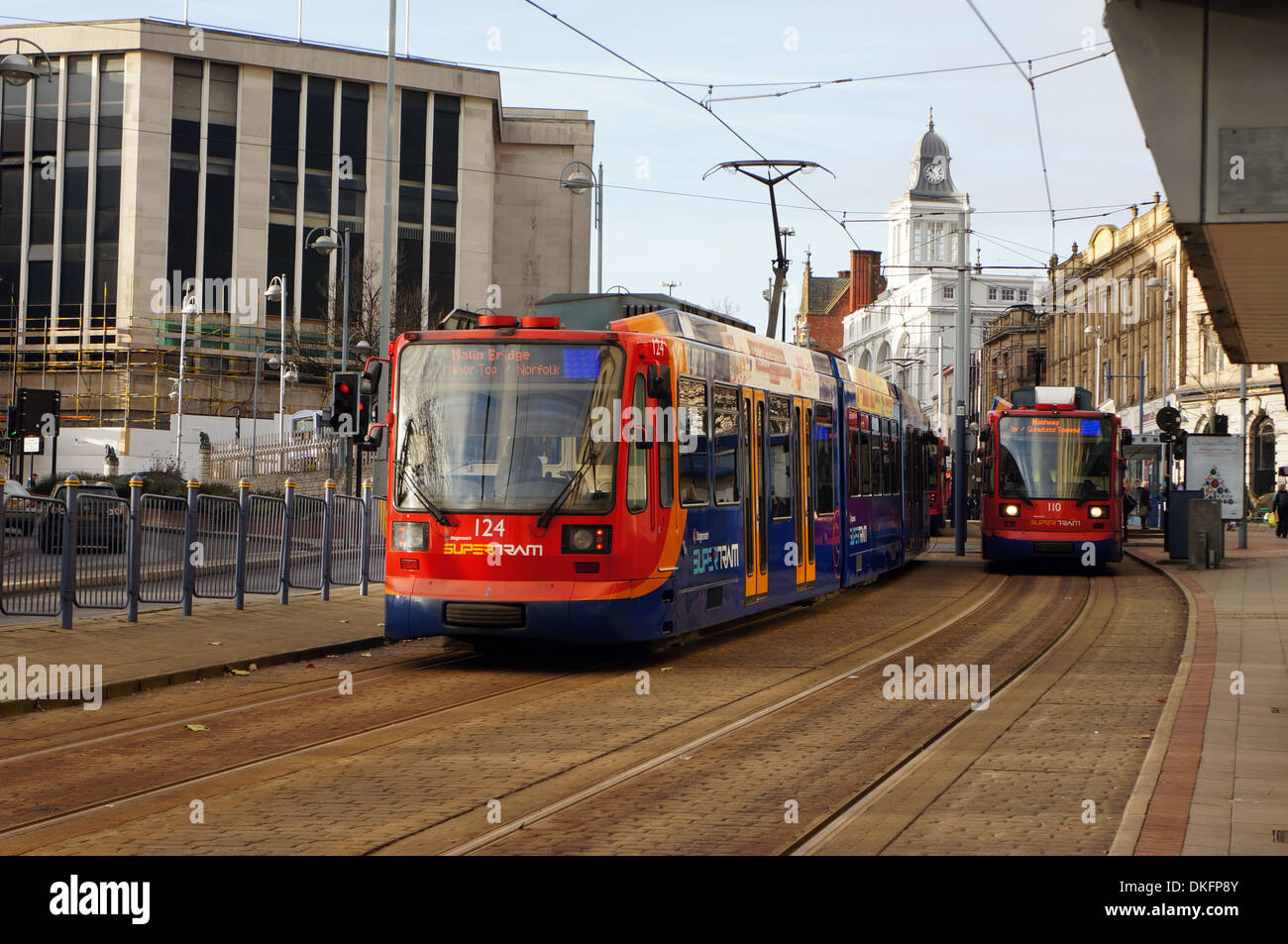 Sheffield England Uk Trams Stock Photo
