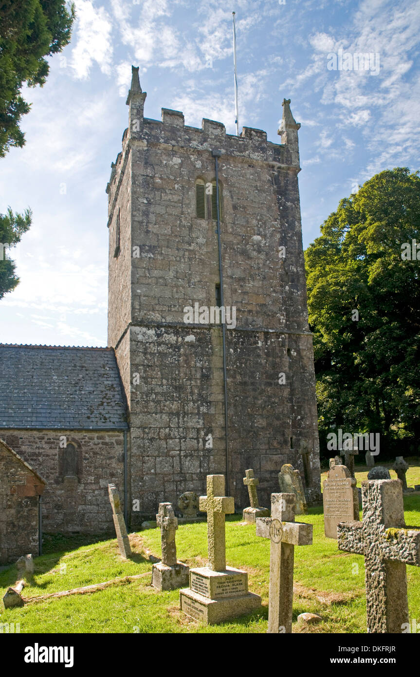 St Mary's Church, Belstone, Dartmoor Stock Photo