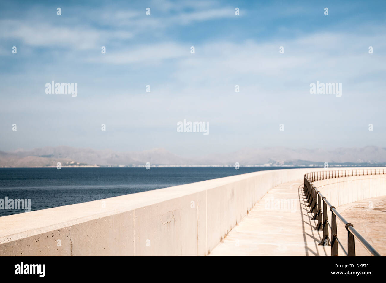 Sea wall, Majorca, Spain Stock Photo