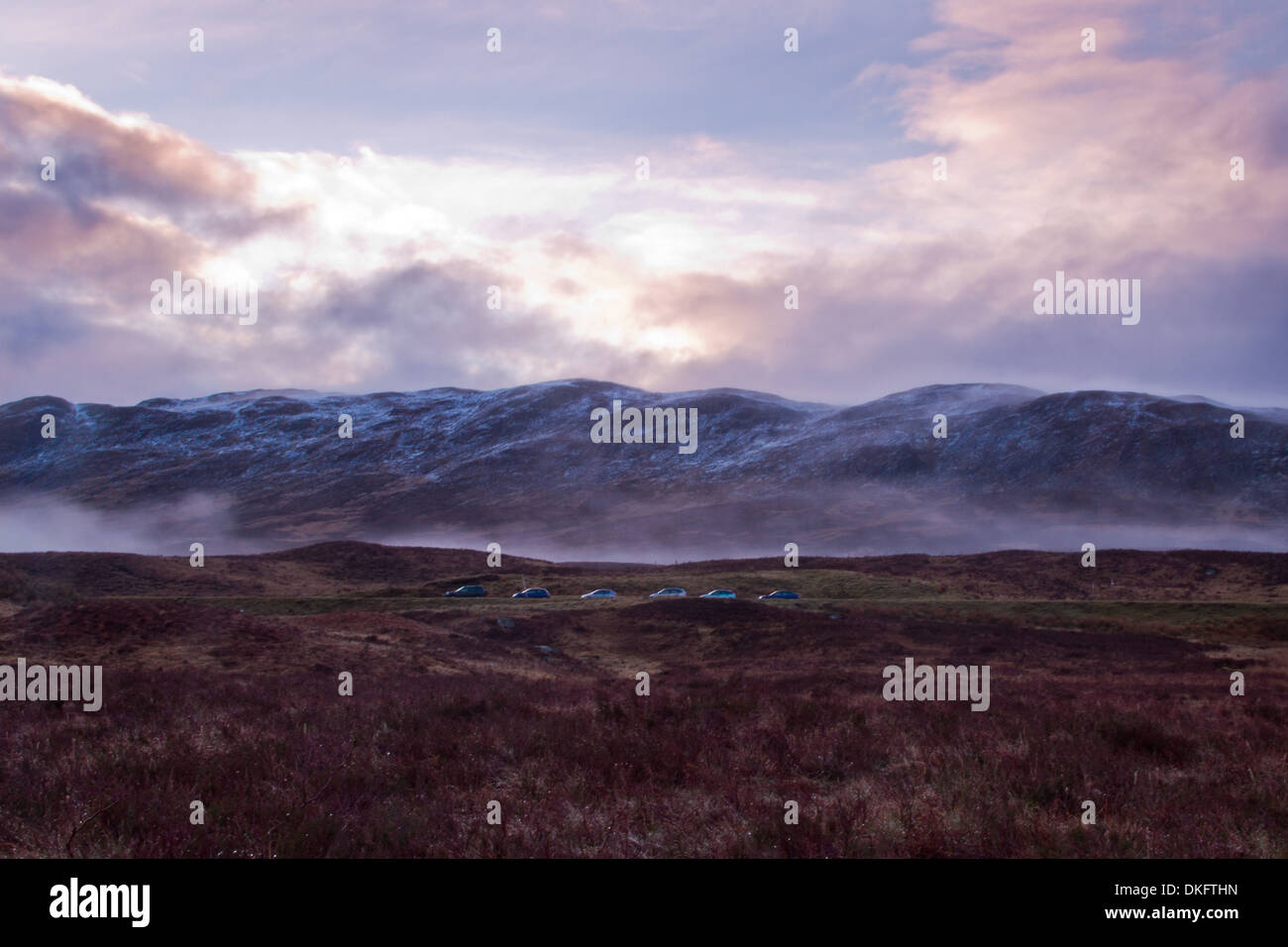 Loch Tulla at dawn near Glen Coe in Scotland Stock Photo