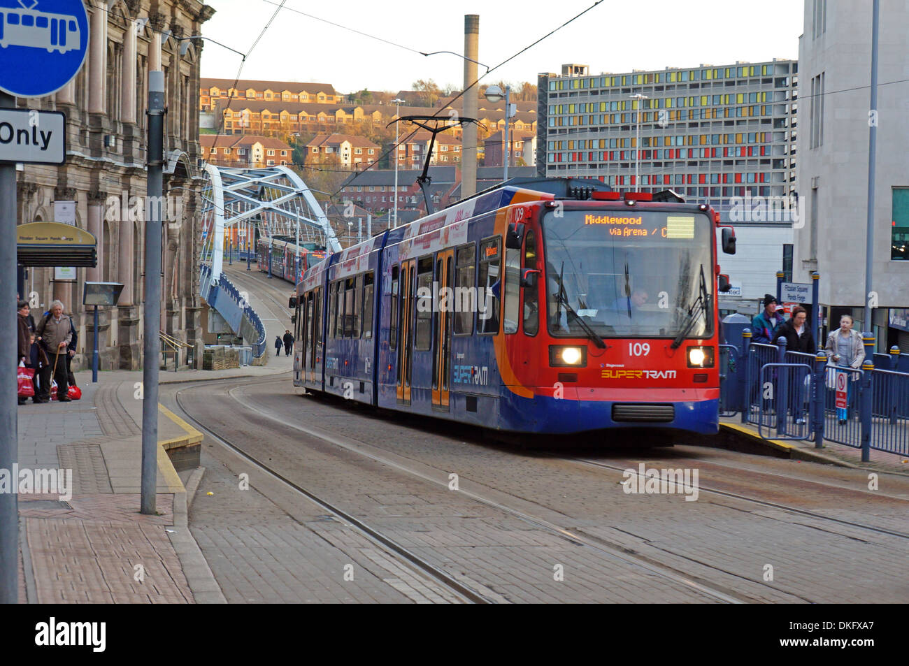 Sheffield England Uk Trams Stock Photo