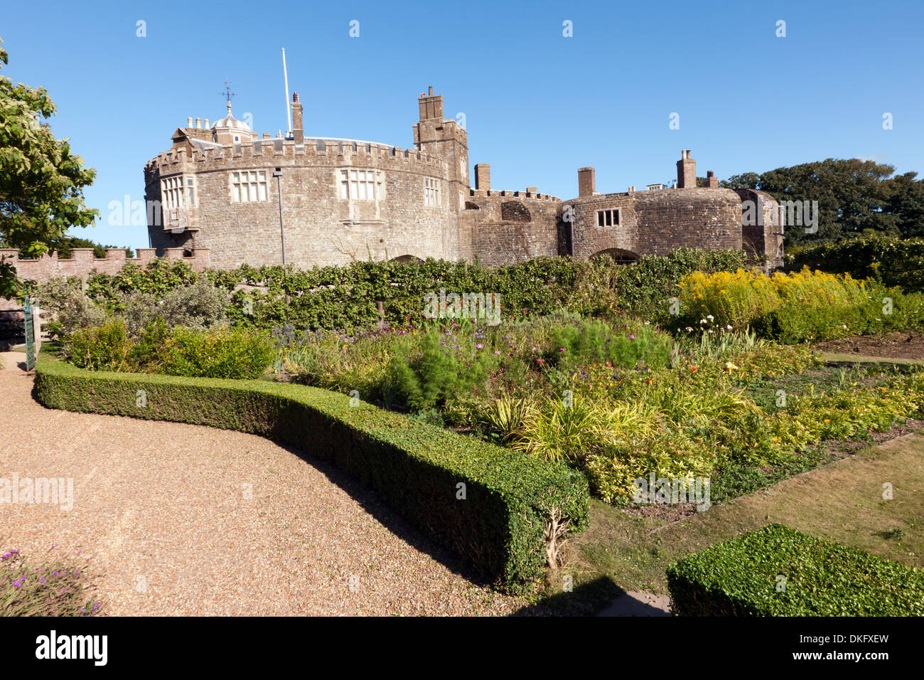 View of Walmer Castle from the Kitchen Garden Stock Photo
