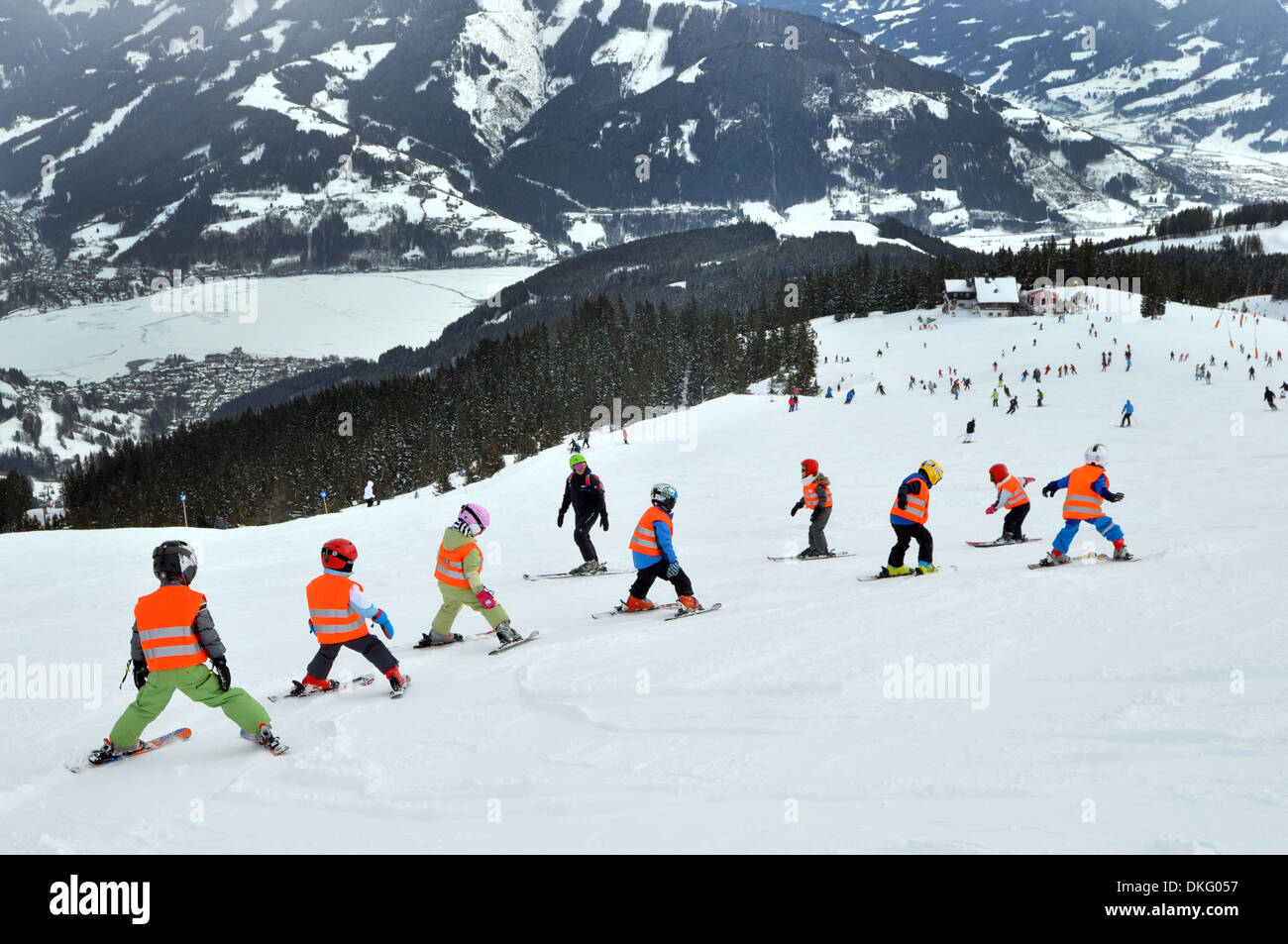 Ski School Zell am See, Austria Stock Photo
