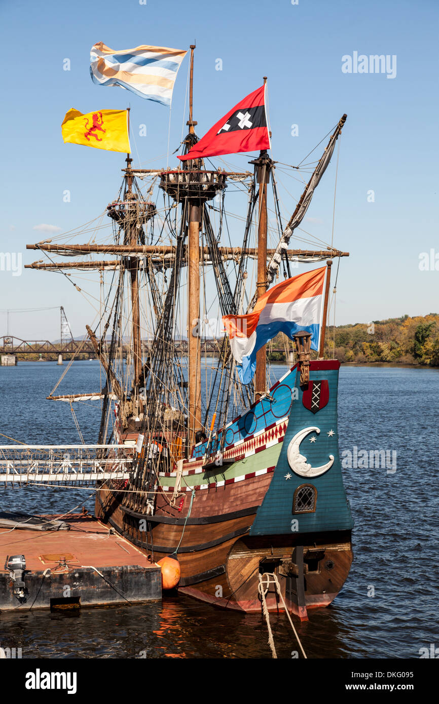 Henry Hudson replica ship, the Half Moon, docked in Albany, New York