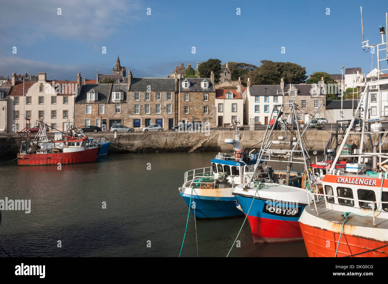Fishing boats in the harbour at Pittenweem, east coast, Fife, Scotland, United Kingdom, Europe Stock Photo