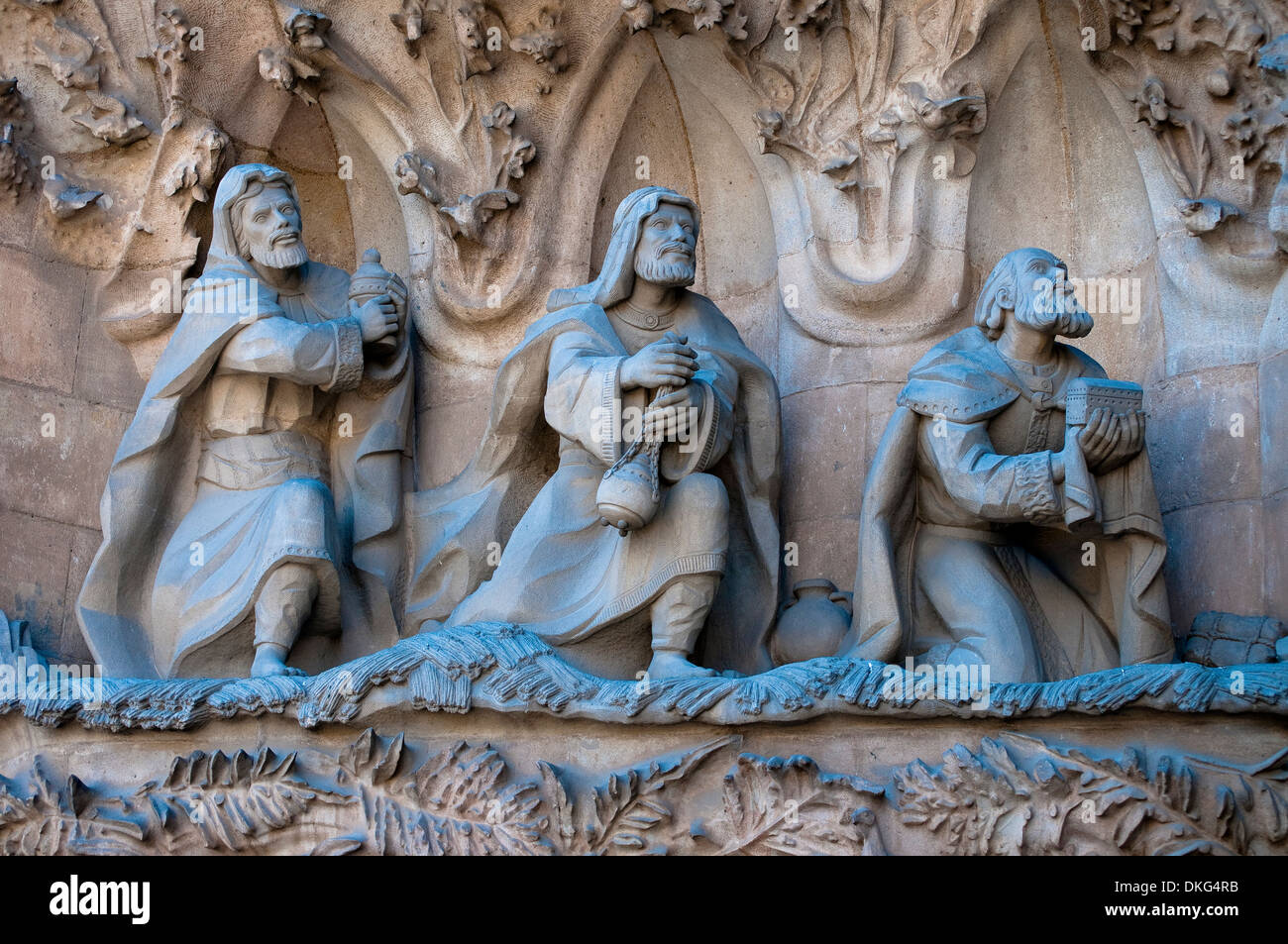 Sculptural detail of the Nativity Facade, Three holy kings, Sagrada