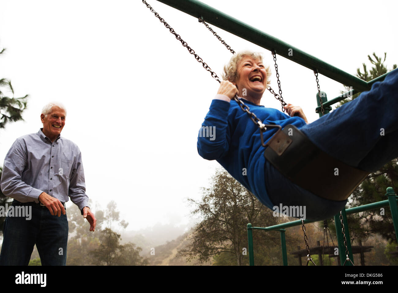 Man Sitting On Swing Stock Photos Man Sitting On Swing