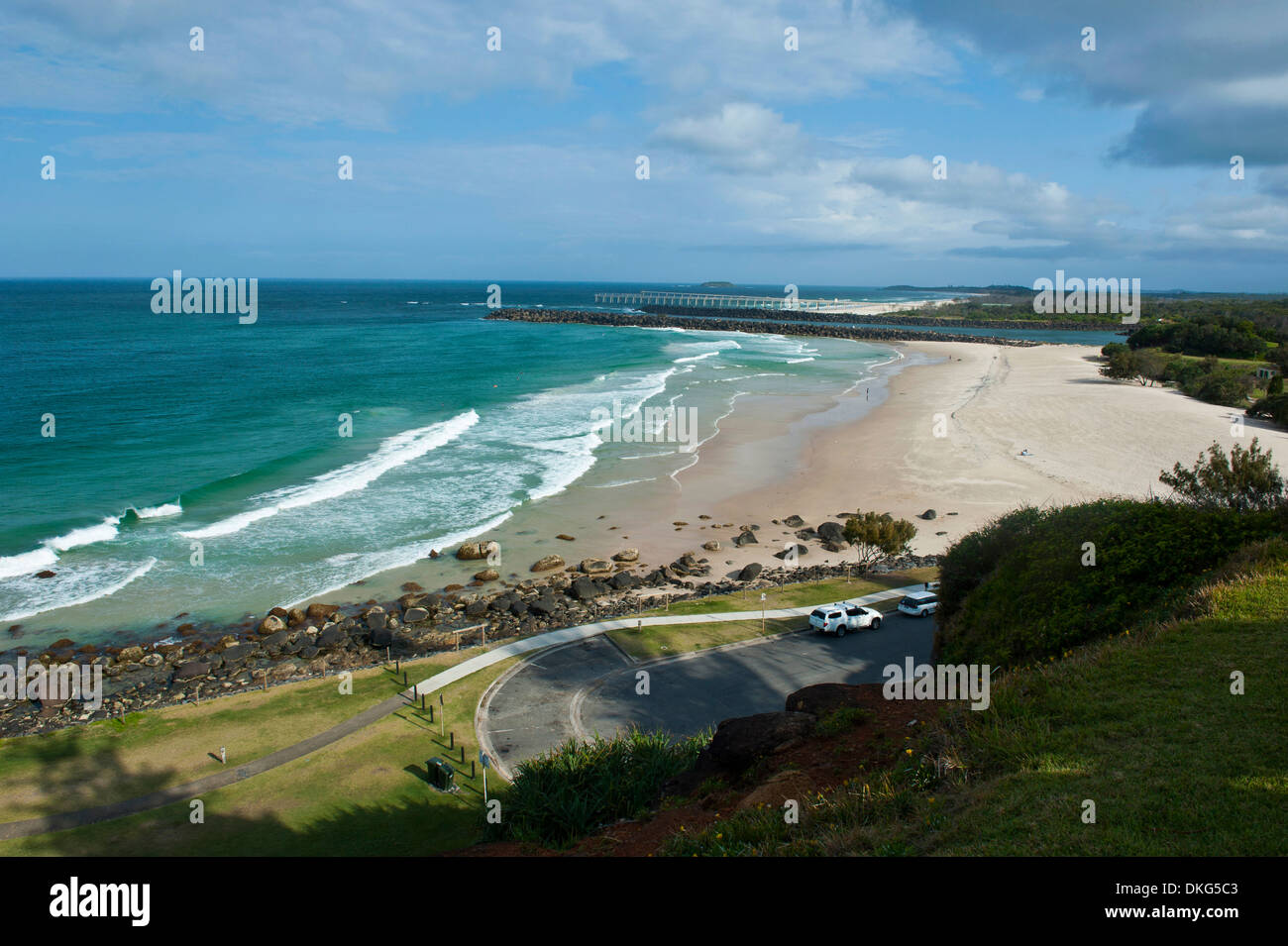 View from the Captain Cook memorial over Fingal Head in Tweed Heads, New South Wales, Australia, Pacific Stock Photo