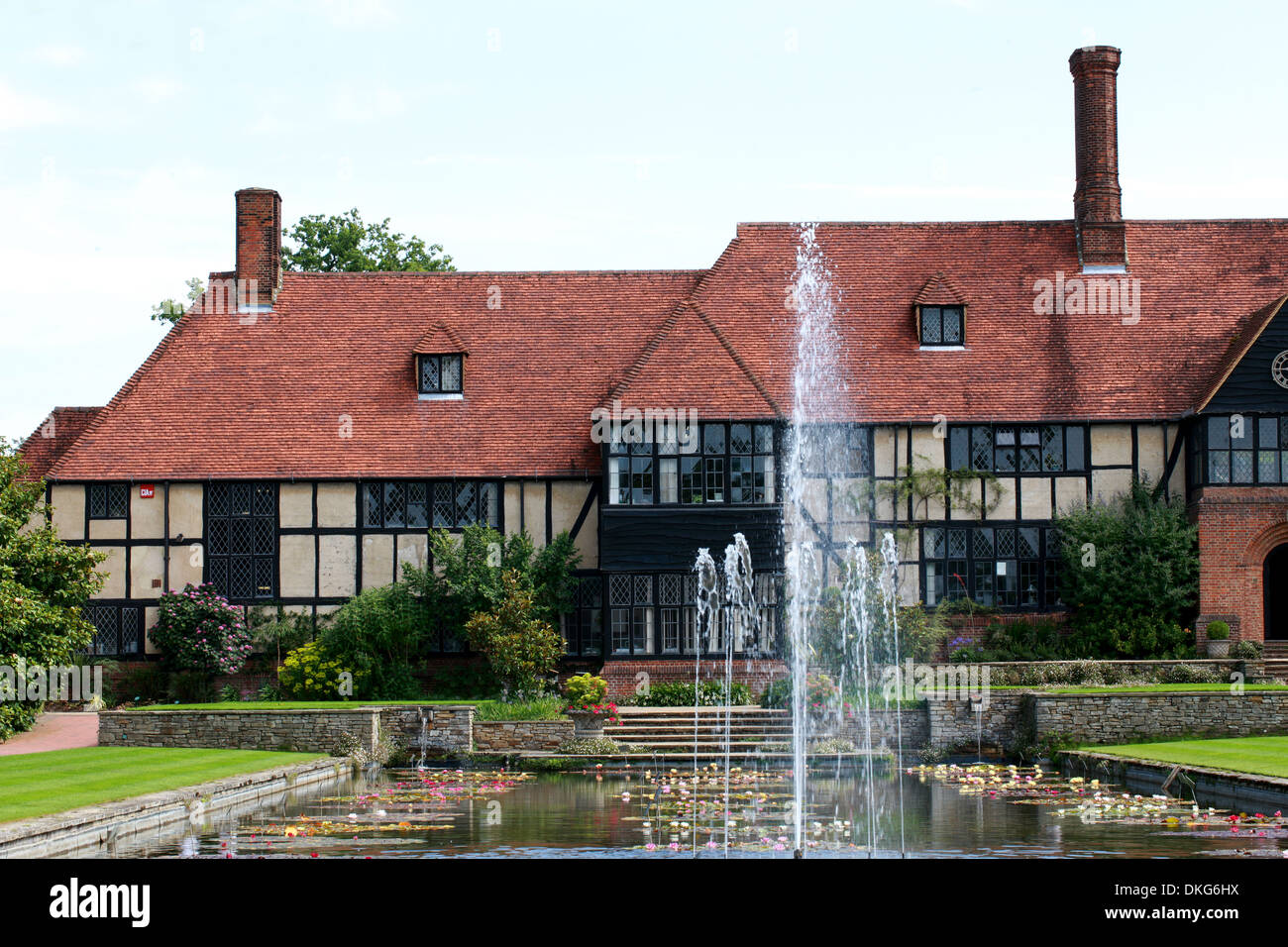 Waterlily Pond, Royal Horticultural Gardens Wisley, Woking, Surrey. Stock Photo