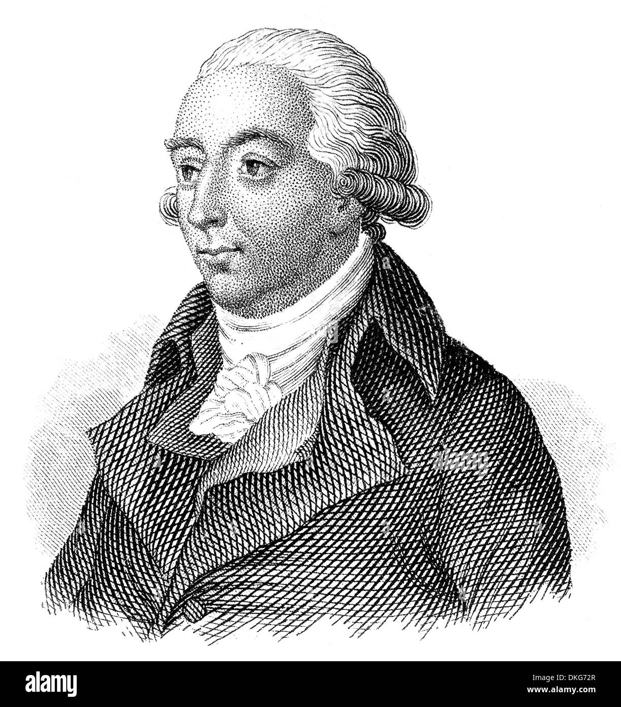 Portrait of Johann Christoph Adelung, 1732 - 1806, a German grammarian and philologist, Stock Photo