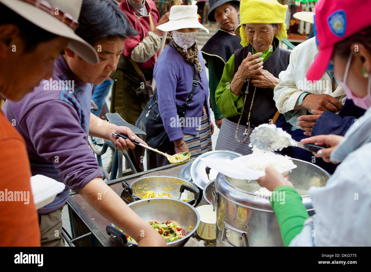 Food seller, Lhasa, Tibet, China, Asia Stock Photo