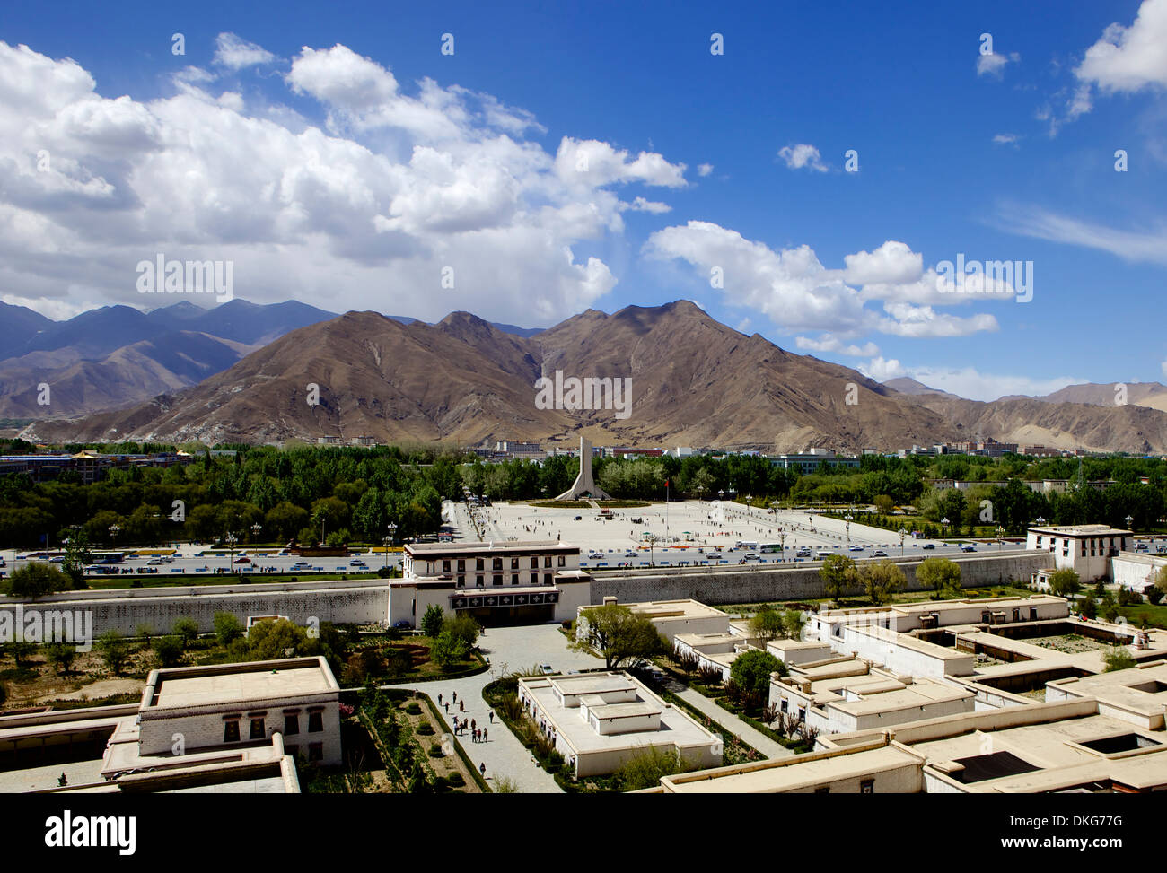 View over the modern Chinese city, Lhasa, Tibet, China, Asia Stock Photo