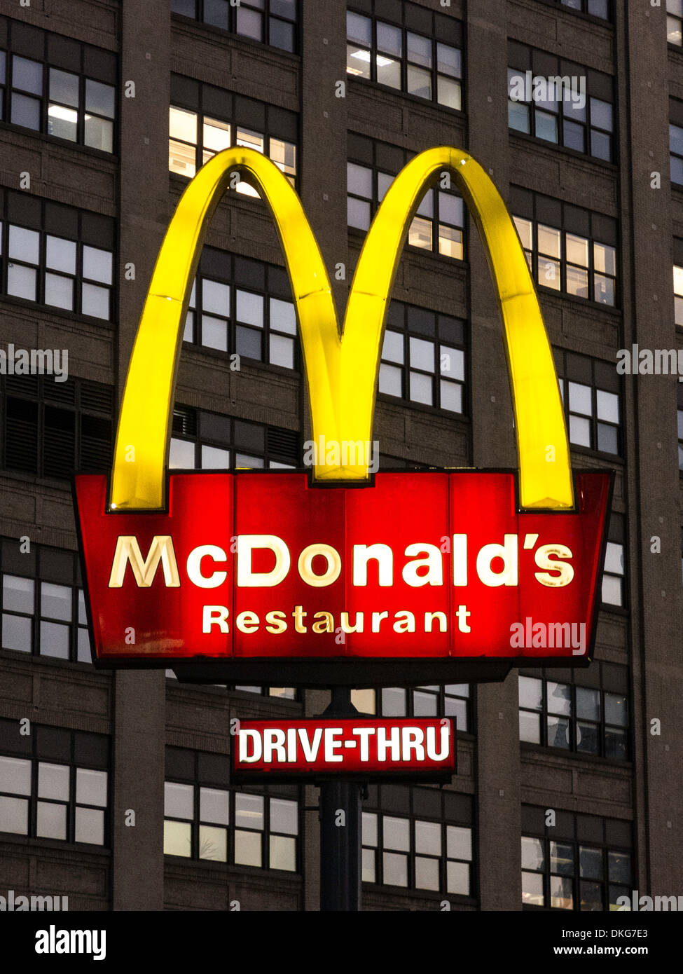 McDonald's Restaurant Sign, USA Stock Photo