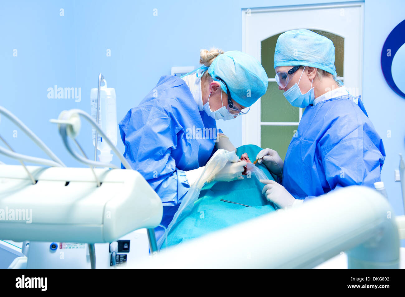 Dental implantation procedure Stock Photo