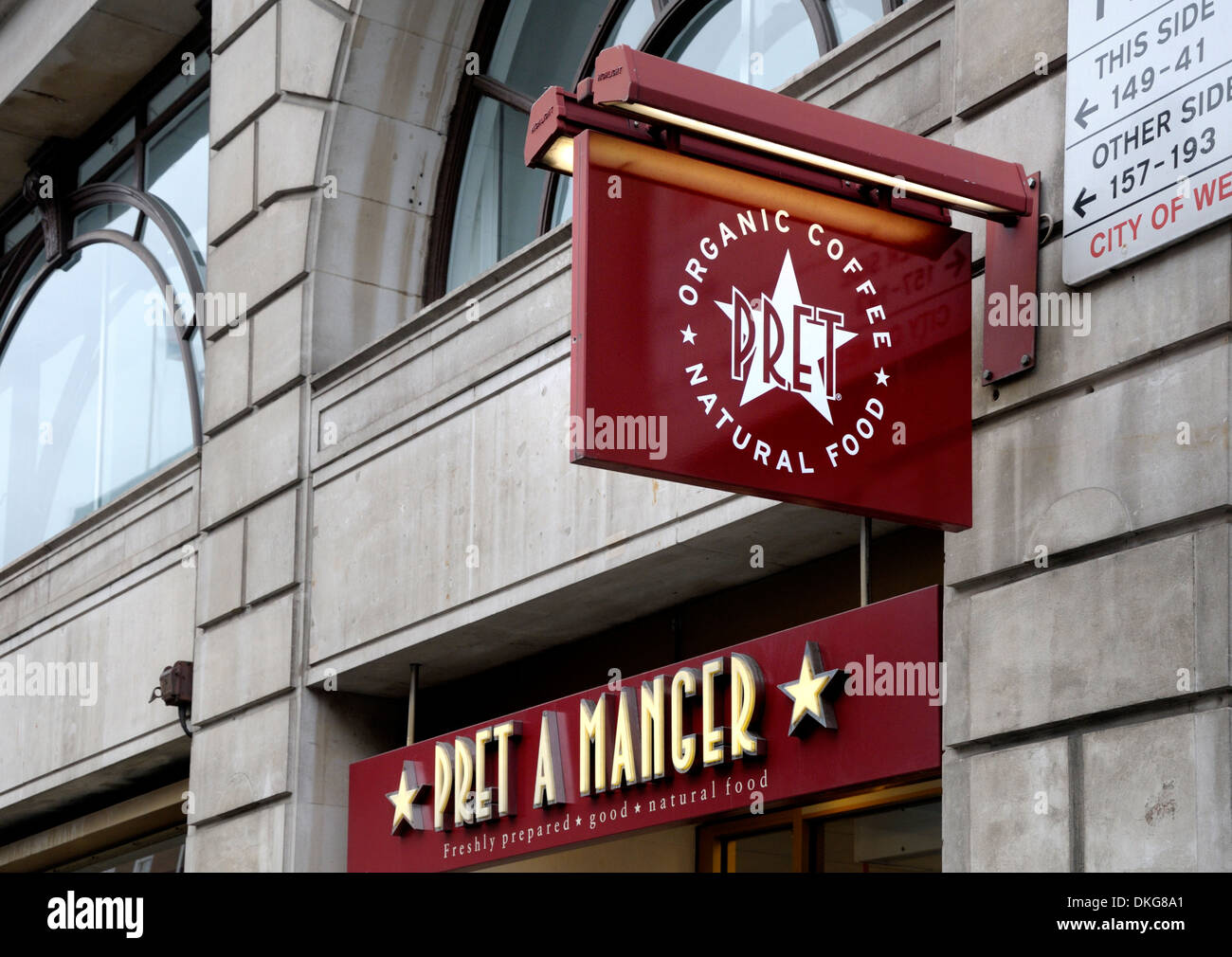 London, England, UK. Pret a Manger in Piccadilly Stock Photo