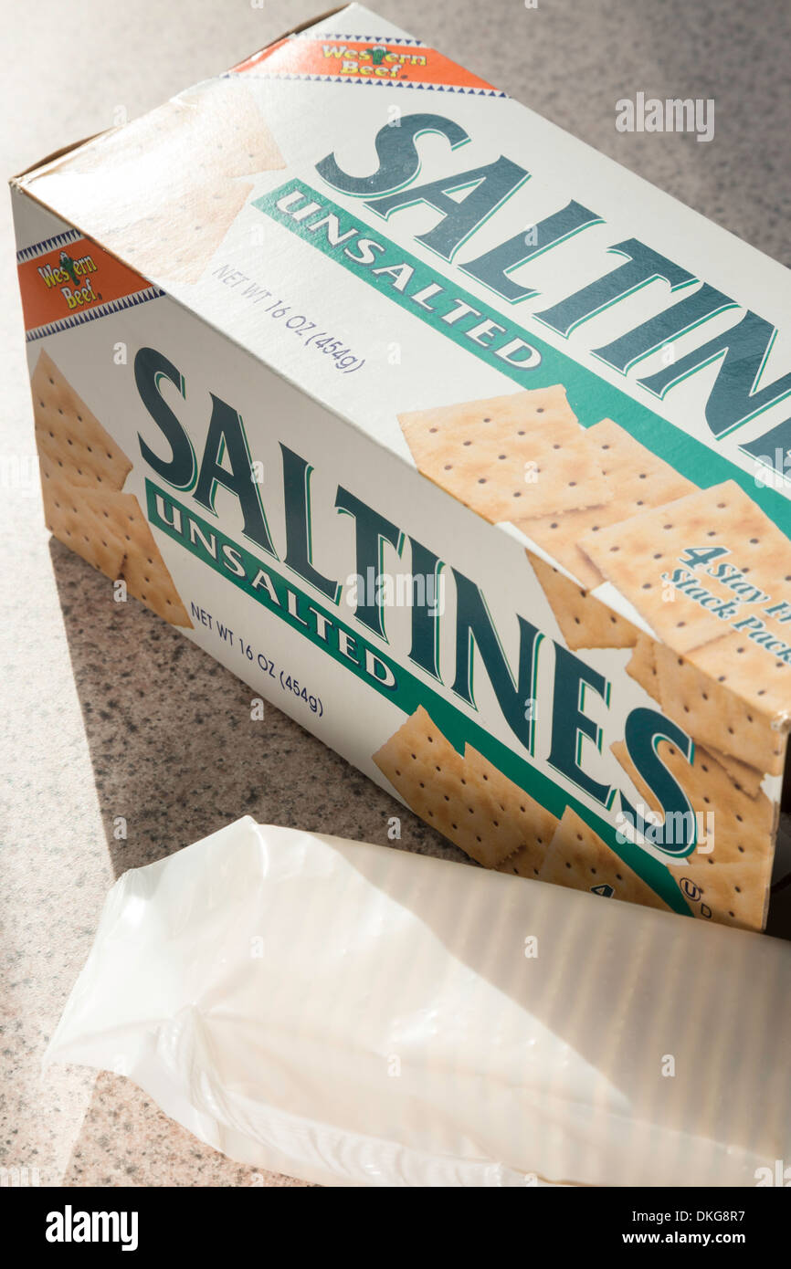 Box of Saltine Crackers Still Life Stock Photo Alamy