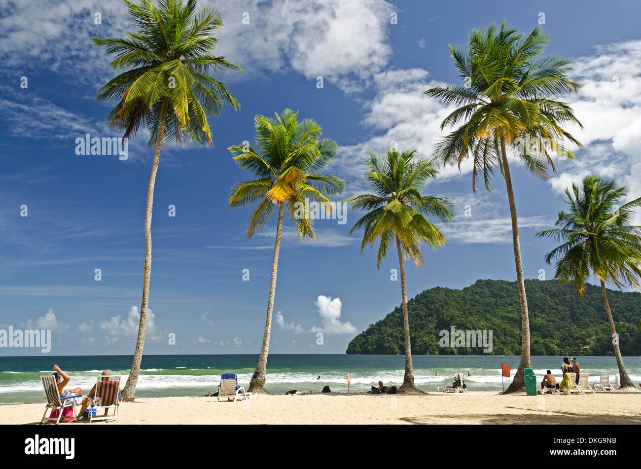 Palm beach, Maracas Playa, Trinidad and Tobago, Lesser Antilles, the Caribbean, America Stock Photo