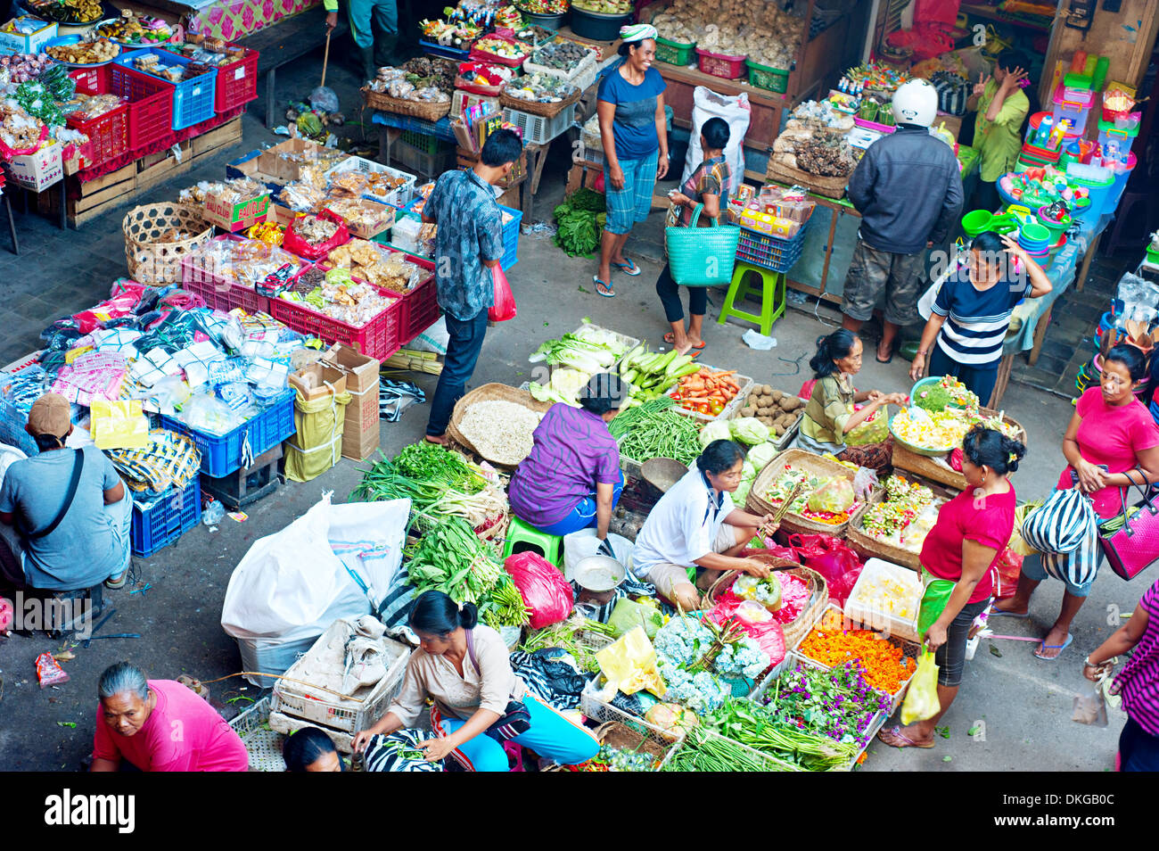 Commercial activities at Ubud market in Bali, Indonesia Stock Photo ...