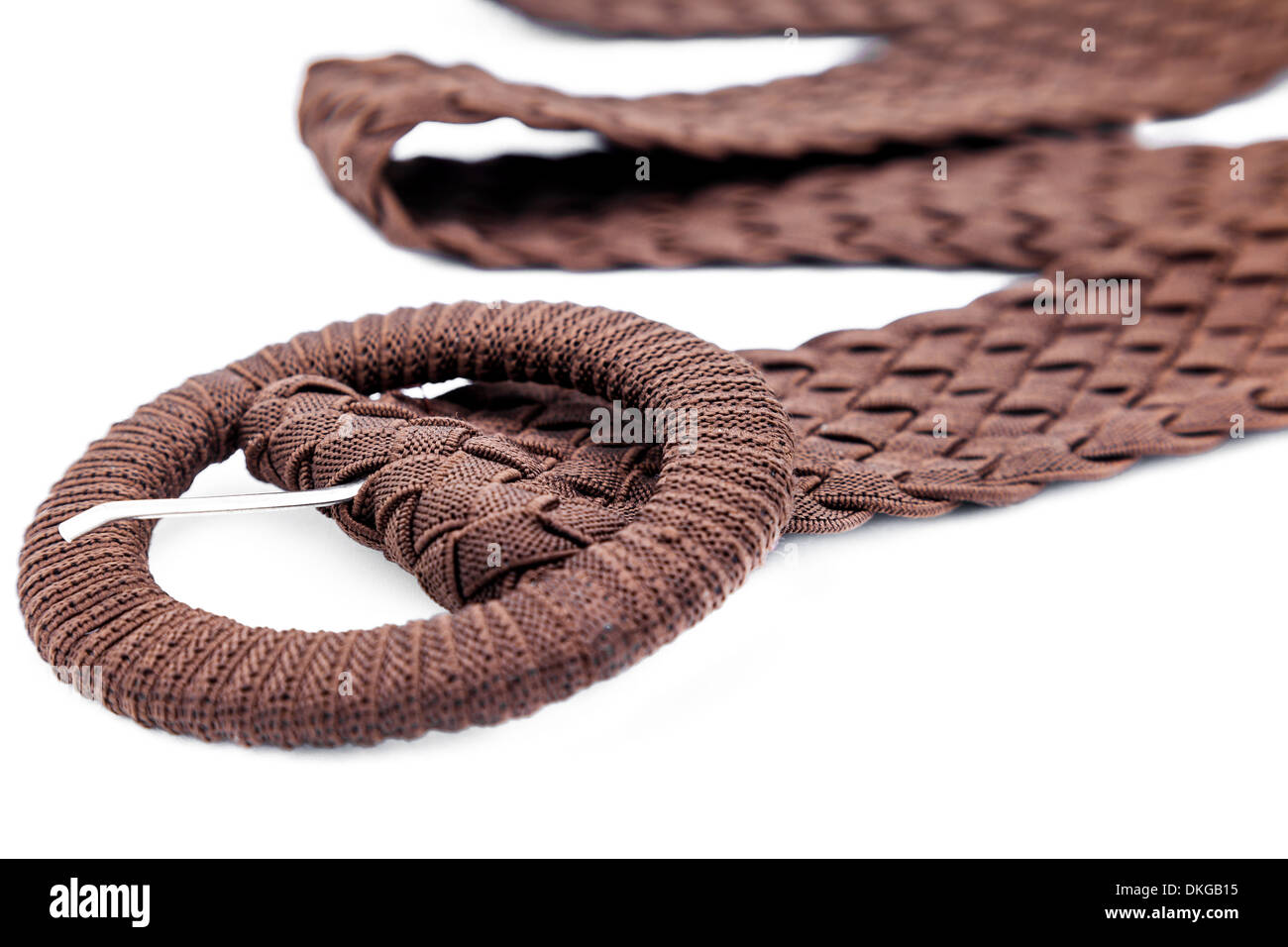 A women belts of cloth on a white background Stock Photo