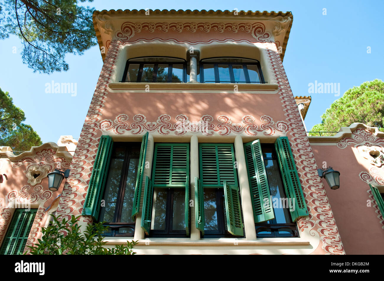 Gaudí House Museum - Casa Museu Gaudi, Park Guell, Barcelona, Catalonia, Spain Stock Photo