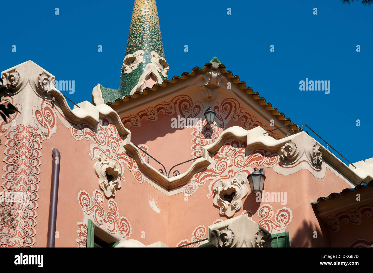 Gaudi House Museum - Casa Museu Gaudi, Park Guell, Barcelona, Catalonia, Spain Stock Photo