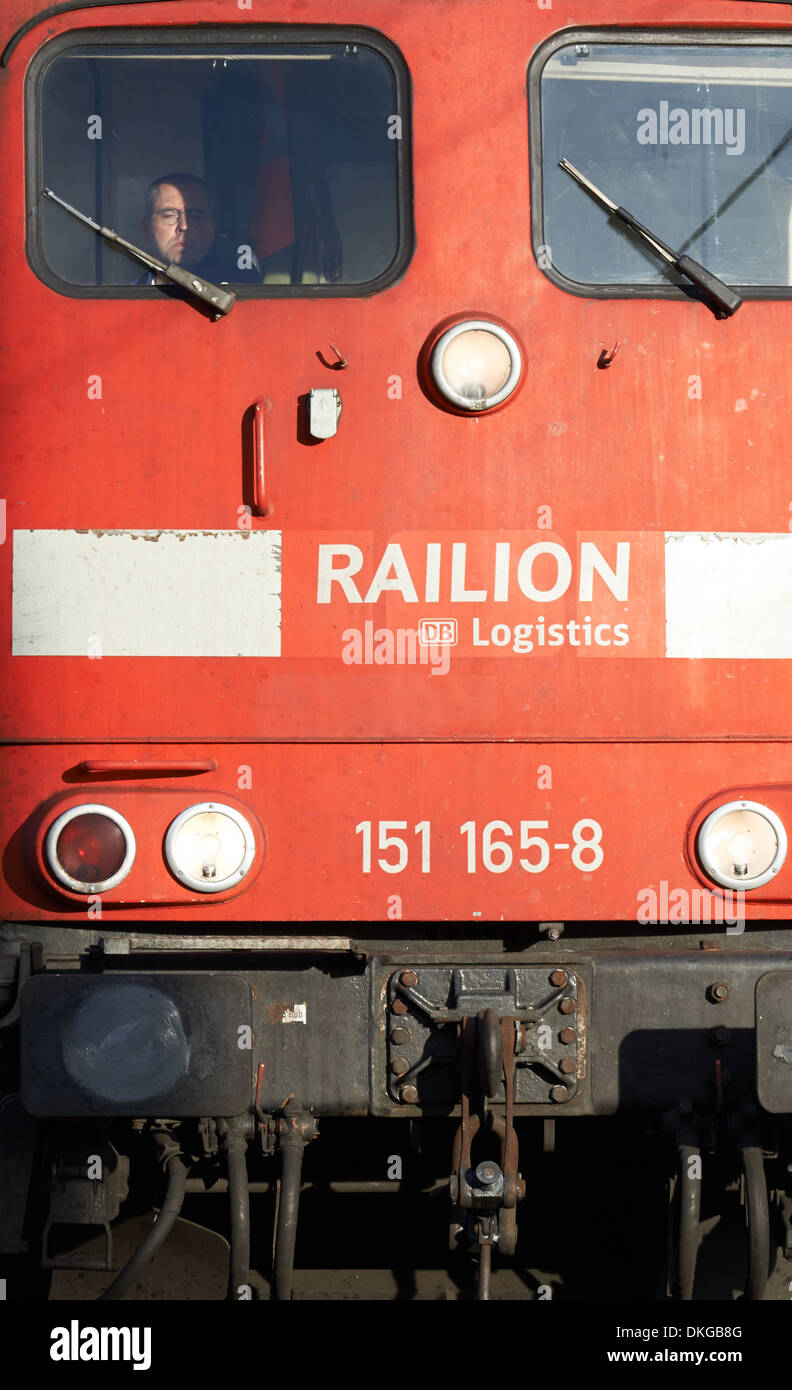 Railion (German Railways) freight train Stock Photo