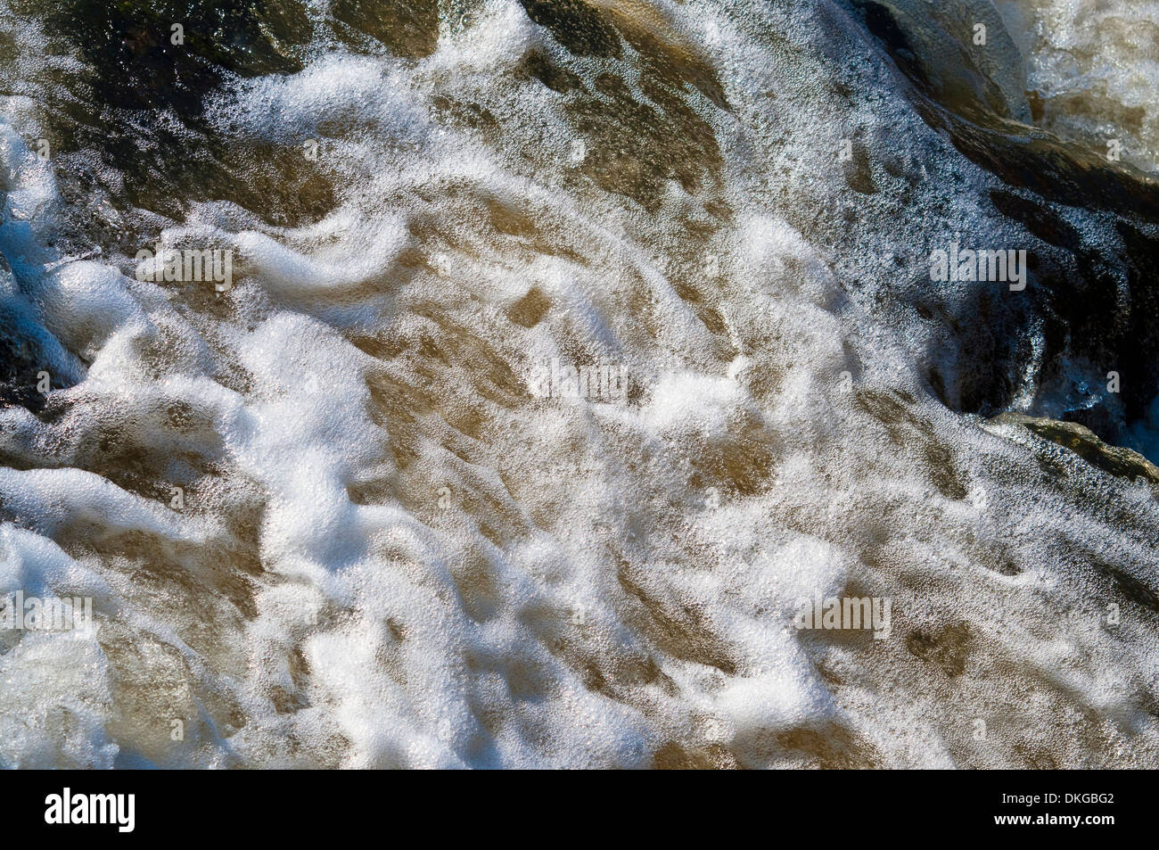 Foamy water surface of rapid flowing river France Stock Photo Alamy