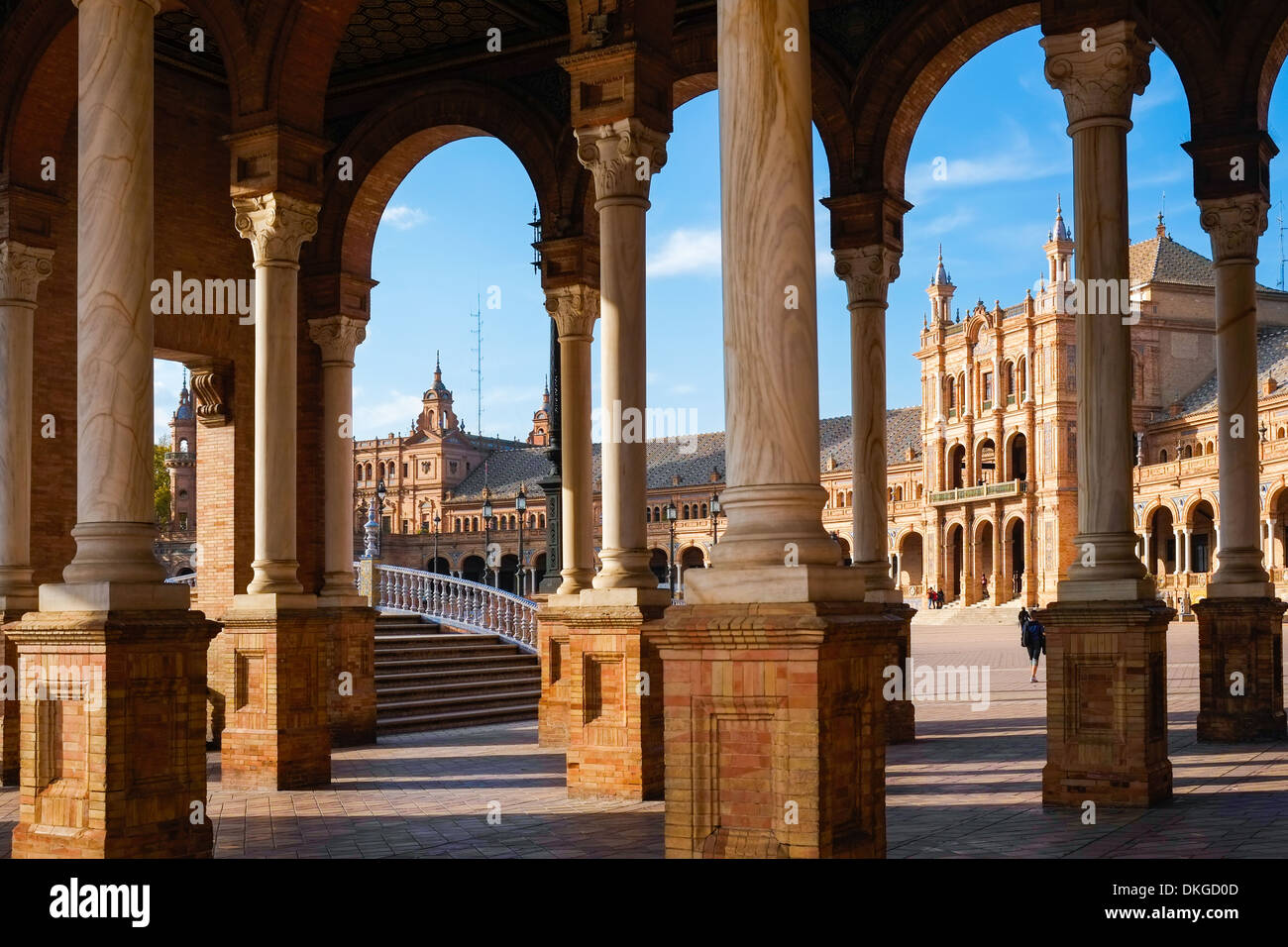 Plaza de espana palace in Seville, Andalusia, Spain Stock Photo
