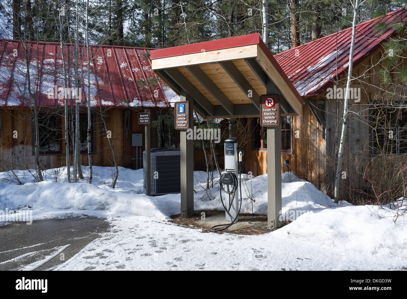 Electric vehicle charging station at Sleeping Lady Resort in ... - Mountain Resorts With Electric Vehicle Charging Points