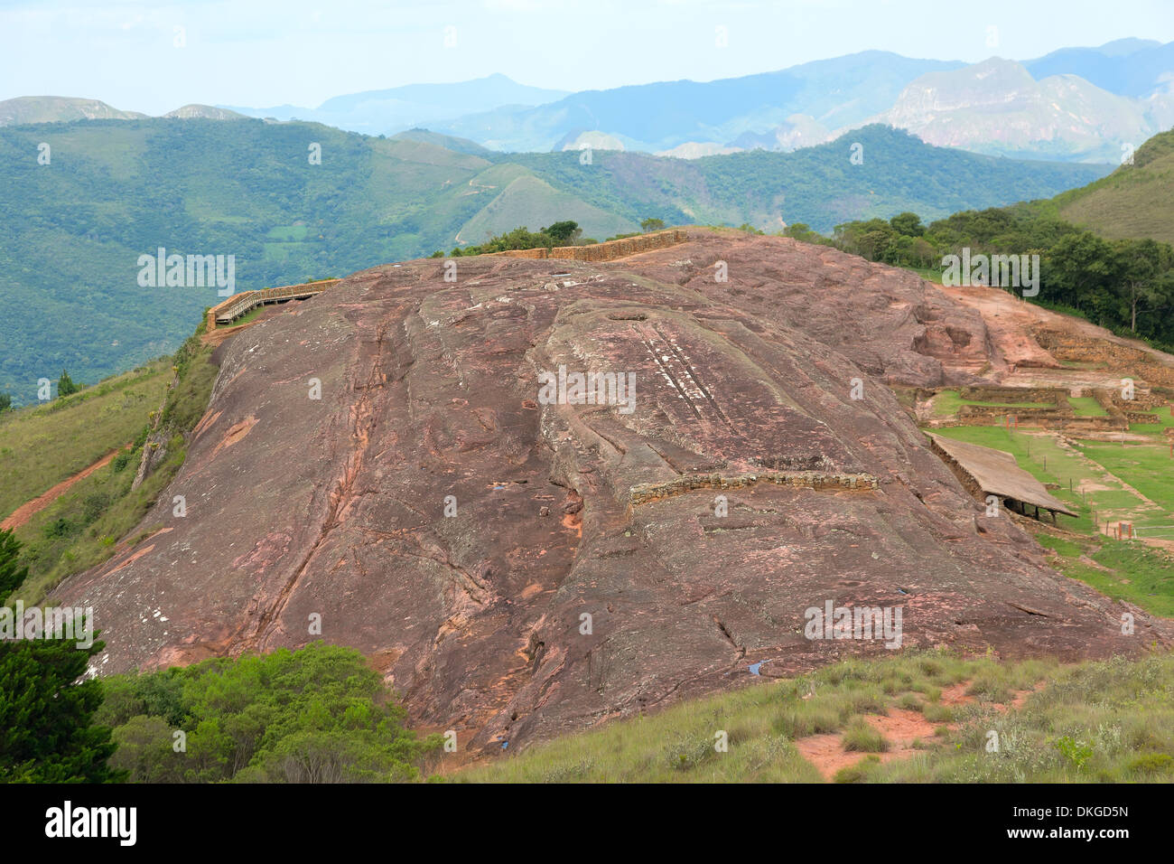 Archaeological site El Fuerte de Samaipata (view from above), Bolivia Stock Photo