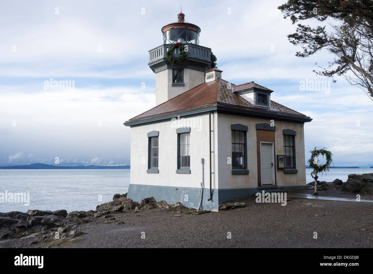 Lime Kiln Lighthouse - Lime Kiln Point State Park, San Juan Island, San Juan County, Washington, USA Stock Photo