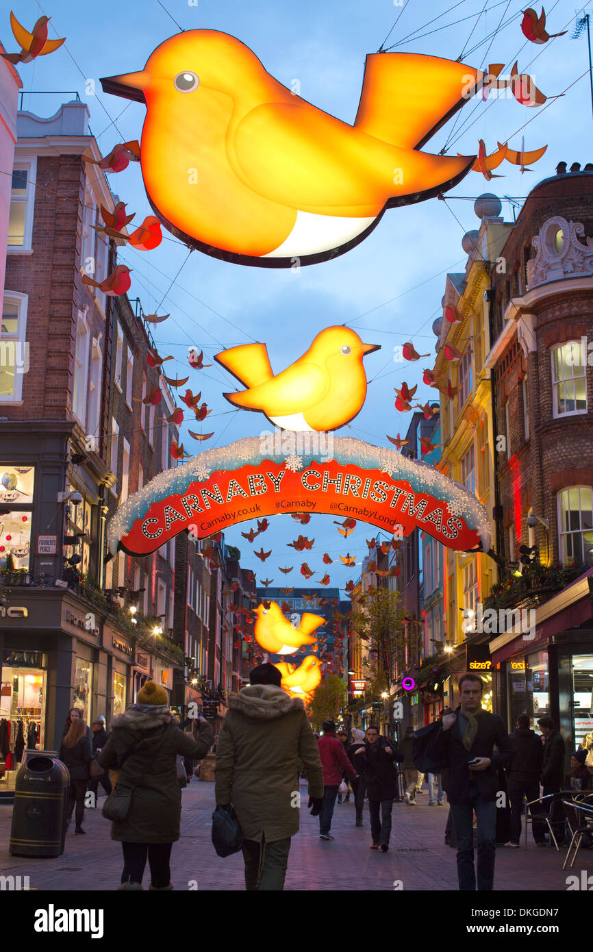 Carnaby Street, London Christmas Decorations 2013 Stock Photo - Alamy