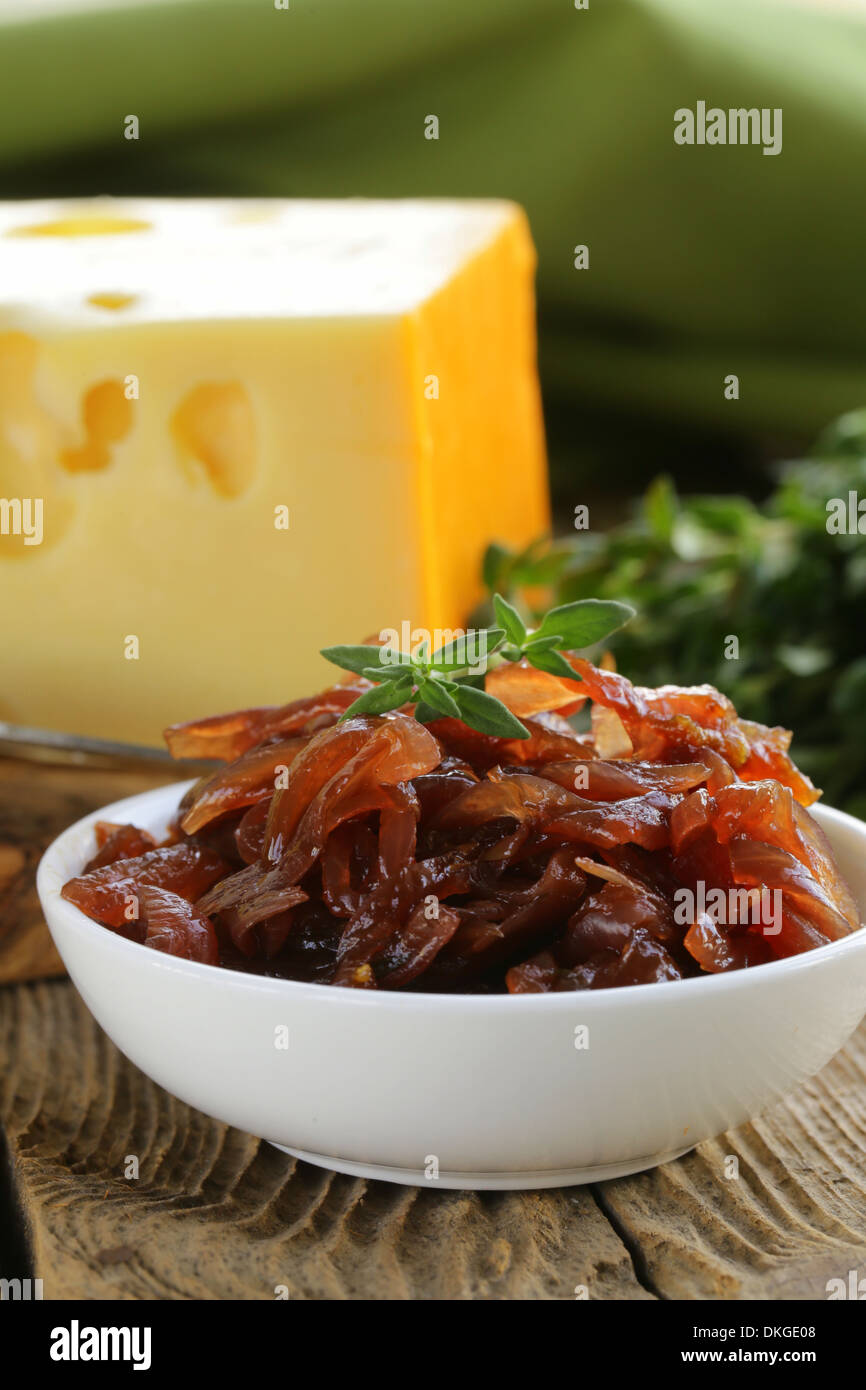 red onion marmalade with thyme French cuisine Stock Photo Alamy