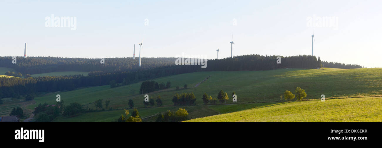 Wind turbines at St. Maergen in Black Forest, Baden-Wuerttemberg, Germany Stock Photo