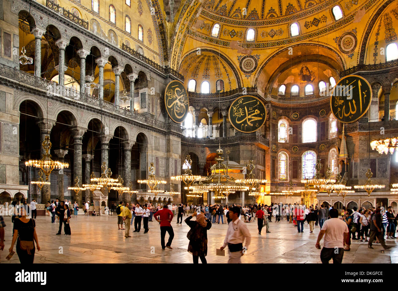 Interior of the Hagia Sophia, Istanbul, Turkey Stock Photo