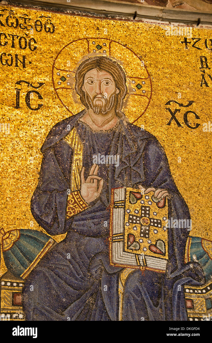 Picture of Jesus Christ in the Hagia Sophia, Istanbul, Turkey Stock Photo