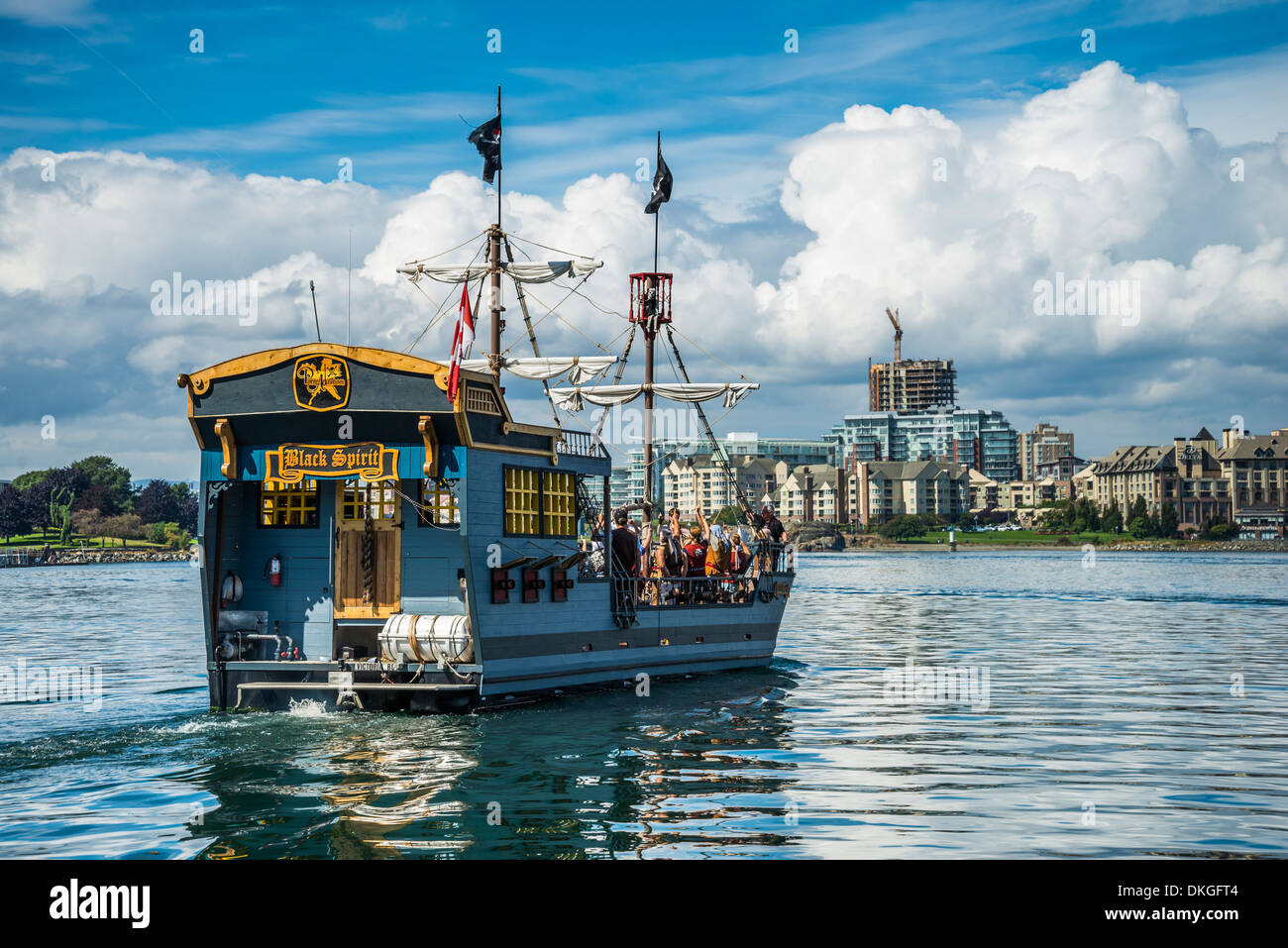 Black Spirit, Pirate Ship, Inner Harbour, Victoria, British Stock Photo