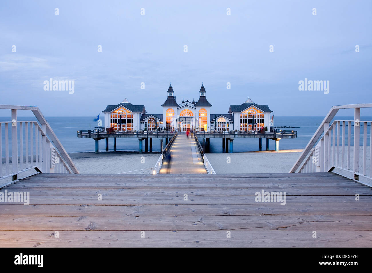 Pier, Sellin, Ruegen Island, Mecklenburg Western Pomerania, Germany Stock Photo