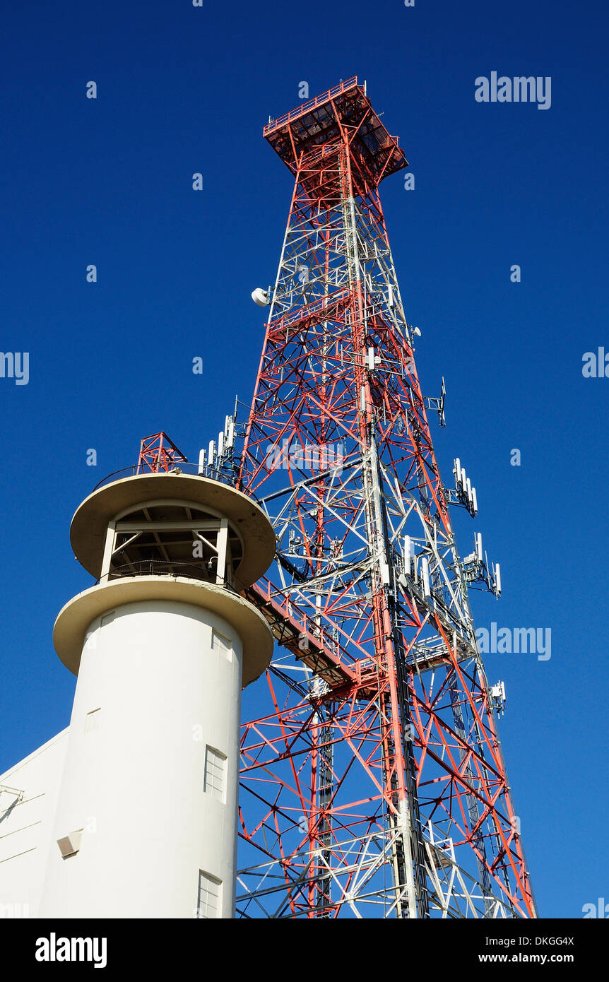 Crowded Cellular Phone Base Station Tower Stock Photo Alamy