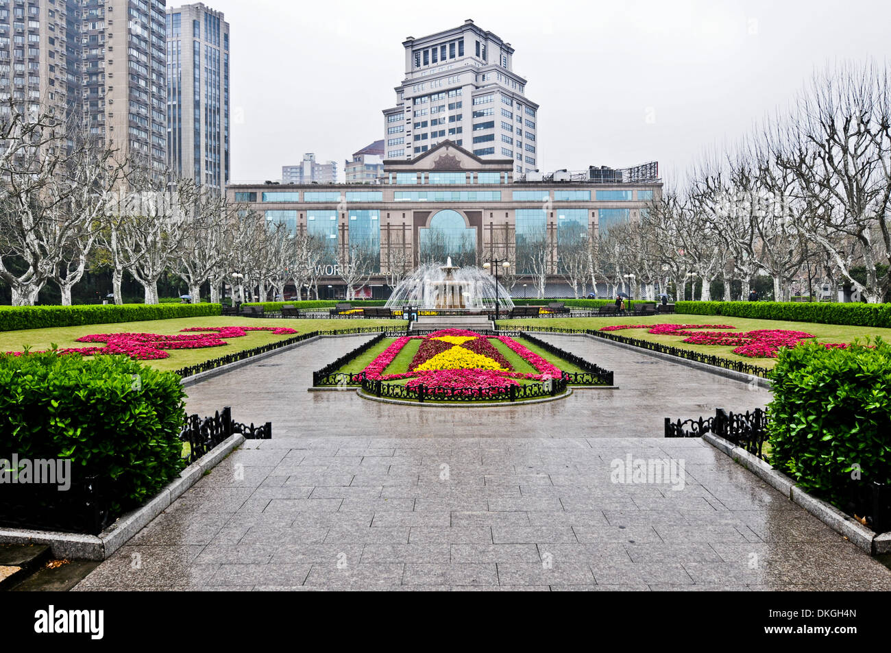 french style Fuxing Park located in the former French Concession in Luwan District, Shanghai, China Stock Photo