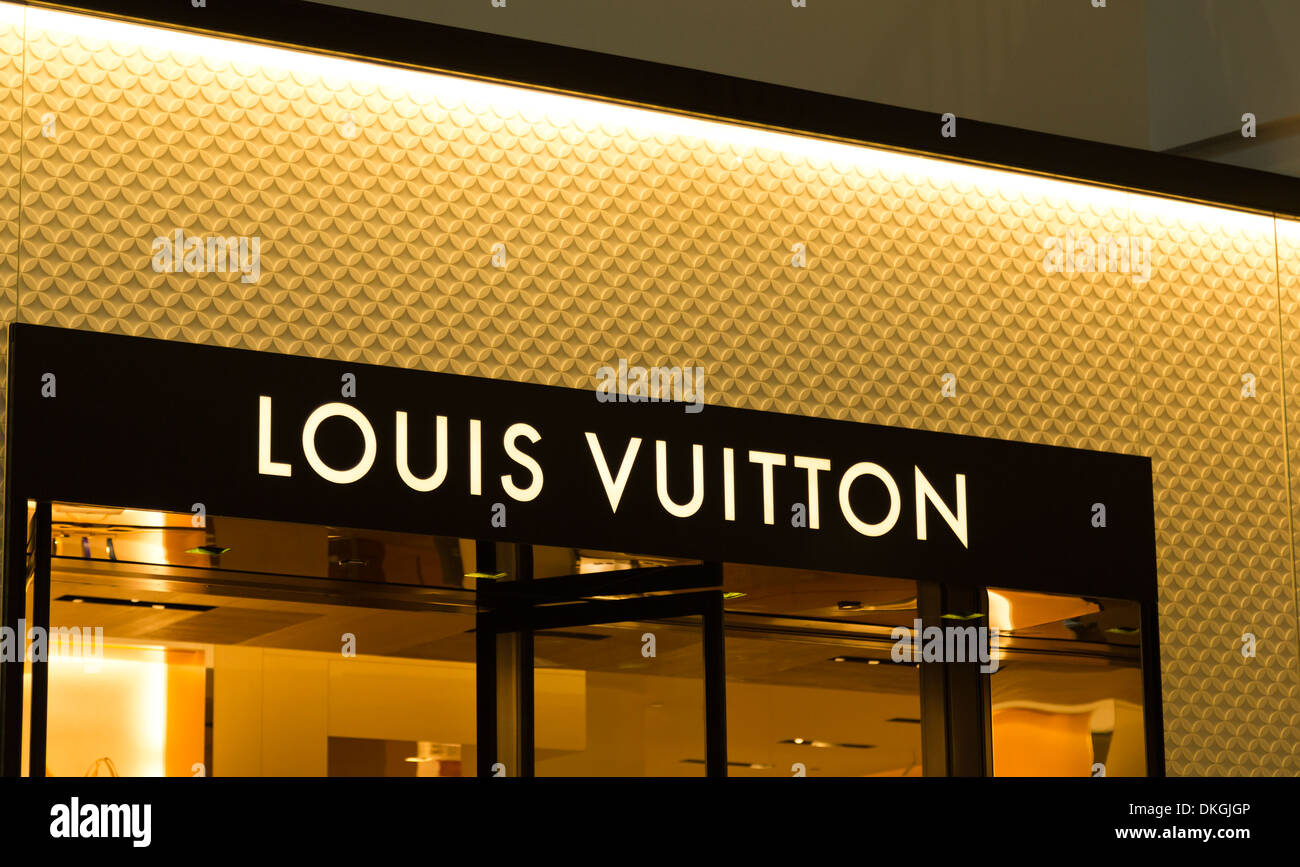 Louis Vuitton LV at Westfield Valley Fair Mall, Santa Clara, California, USA Stock Photo