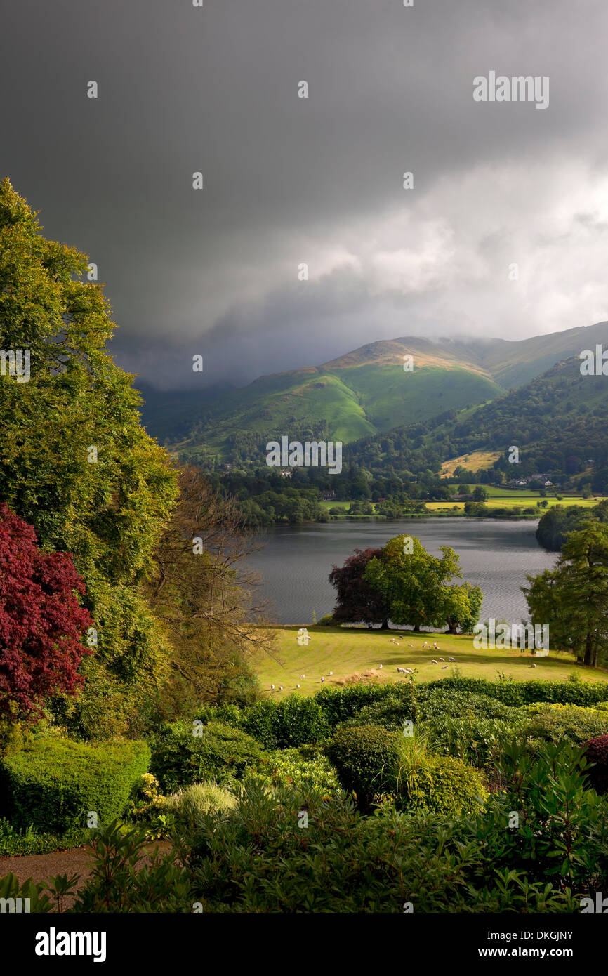 Dramatic sky over Grasmere, the Lake District, Cumbria, England. Stock Photo