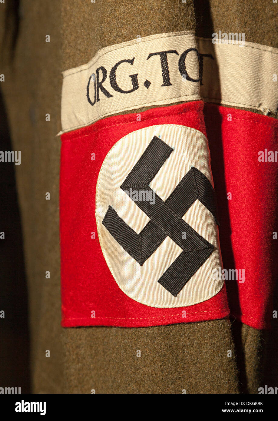 Swastika armband on German uniform Stock Photo