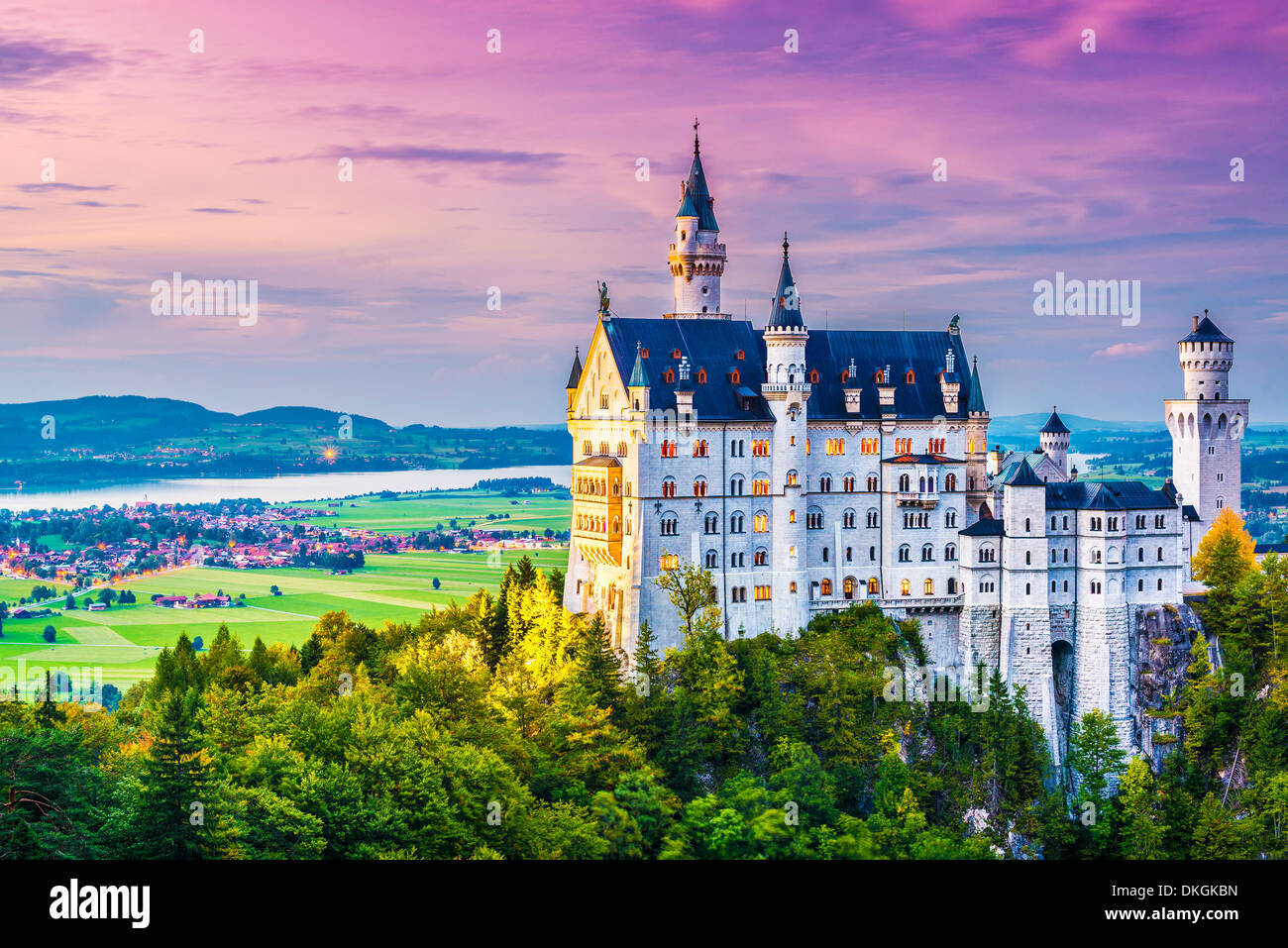 Neuschwanstein Castle in Germany. Stock Photo