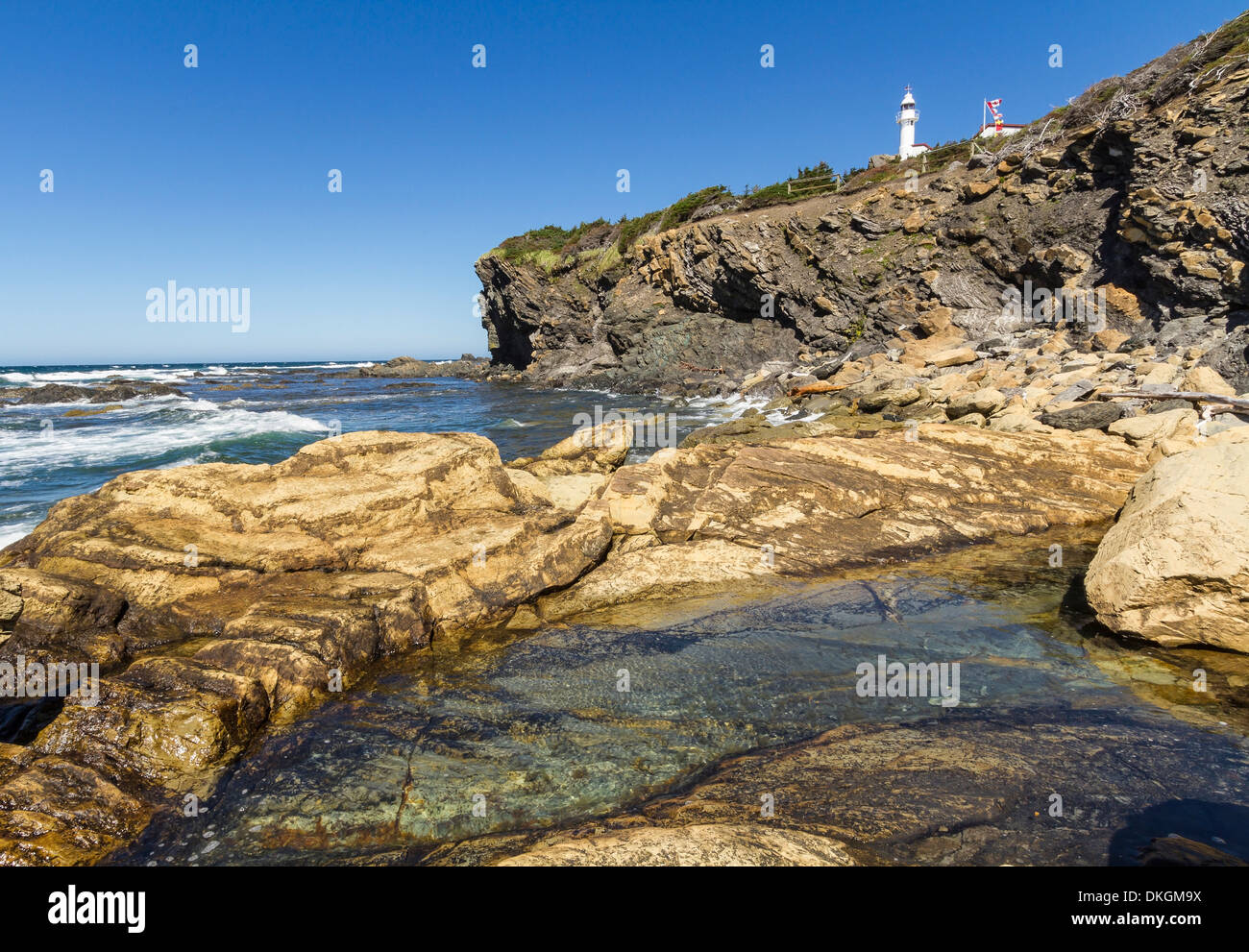 A tidal pool below the cliffs of Lobster Cove Head in Gros Morne