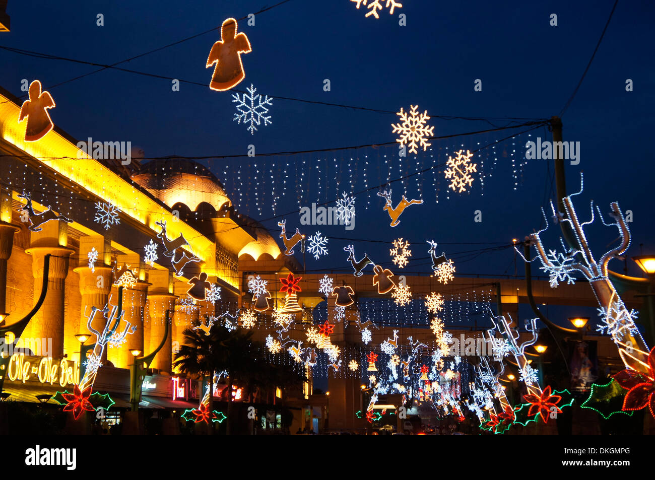 Christmas light decorations in Sunway, Malaysia Stock Photo